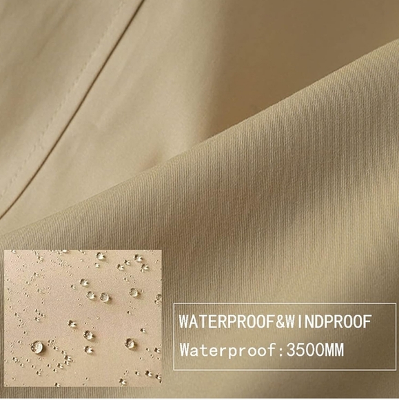 NWT Double-Breasted Waterproof Trench Coat With Belt (Khaki) - NANJUN - Picture 5 of 14